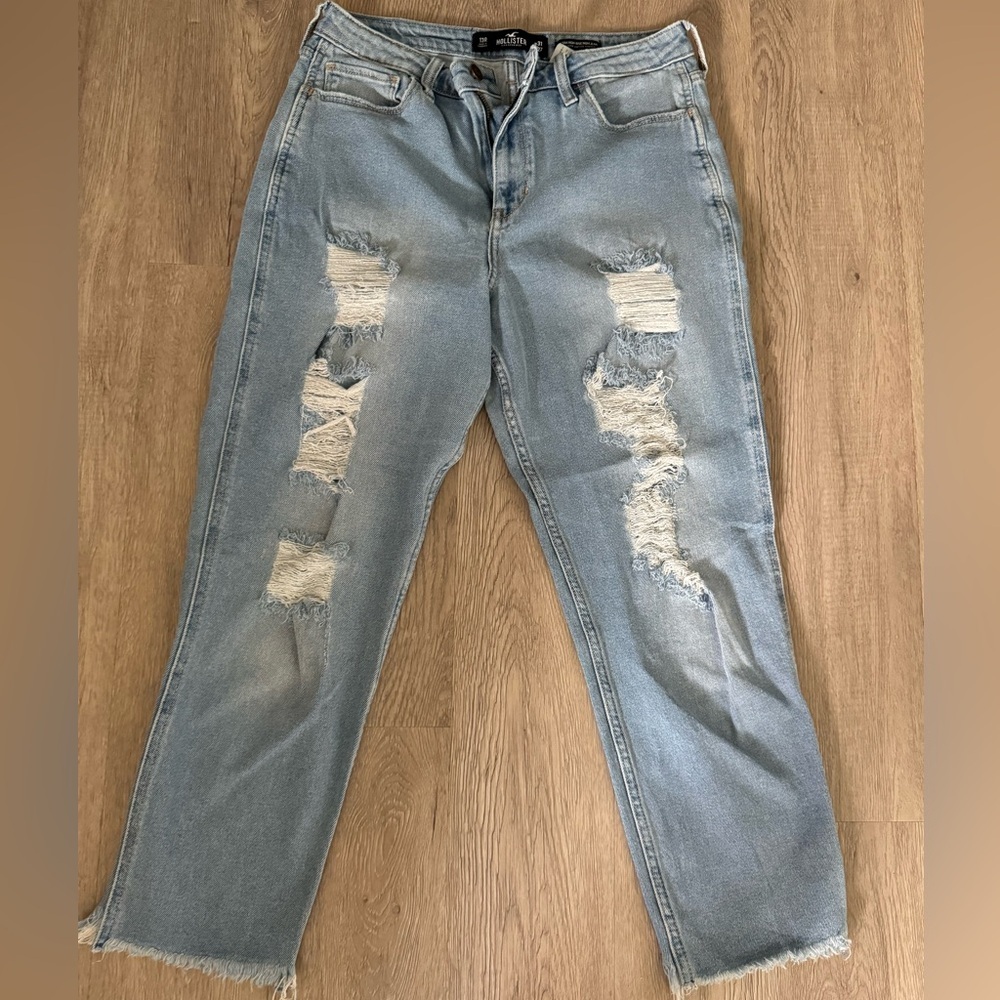 Hollister Blue Relaxed Distressed Jeans